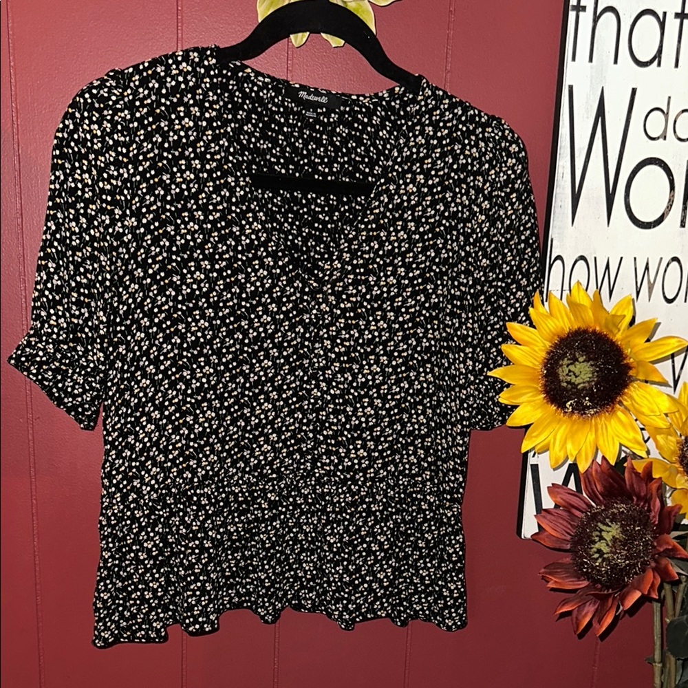 Madewell Smocked Fitted Blouse